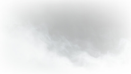 Clouds drift across a gray sky on a transparent background during a quiet moment of the day © Liubov
