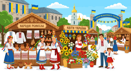 Ukrainian Folk Market Fair - Crafts, Flowers, People © Dani