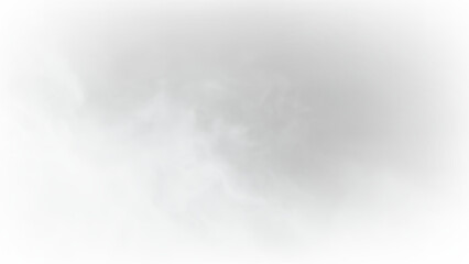 Clouds drift across a gray sky on a transparent background during a quiet moment of the day © Liubov