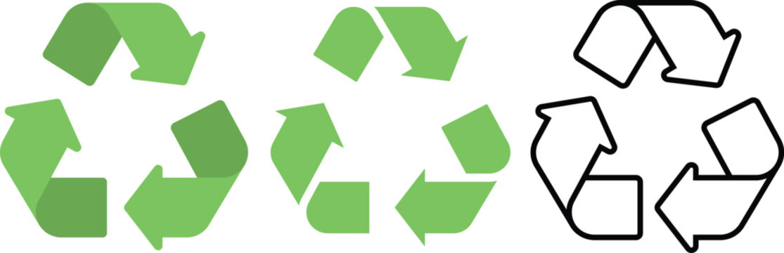 Green environmental conservation recycling loop arrows sign vector