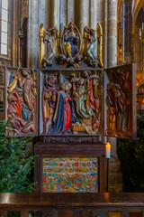 Obraz premium Nativity scene wood carving inside SAINT STEPHEN'S CATHEDRAL Vienna