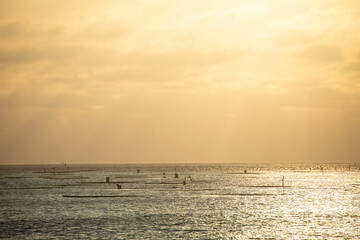 Obraz premium Sunset by the sea in Anping, Tainan, Taiwan