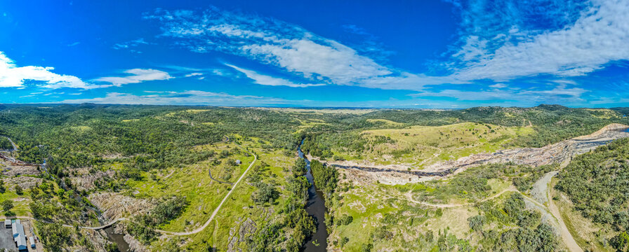 A panorama view at Pindari Dam near Ashford, Australia