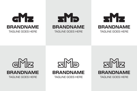 Letters GMZ SMD SMZ Monogram Logo Set