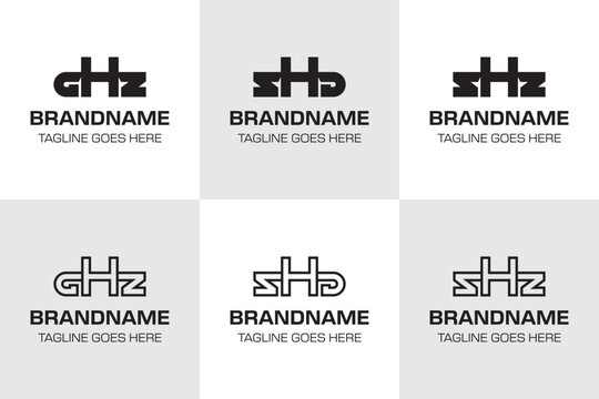 Letters GHZ SHD SHZ Monogram Logo Set