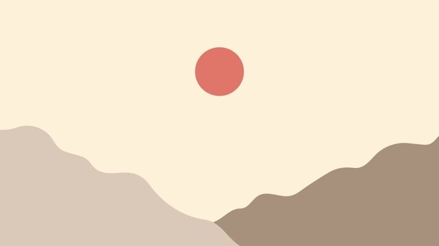 Minimalist Mountain Sunrise Landscape Loop Animation Background 