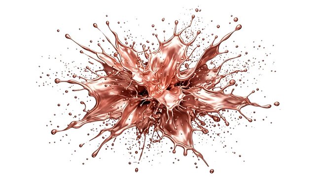 Chocolate splash high speed liquid burst with droplets and swirls