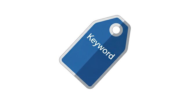 Blue tag with white text label.