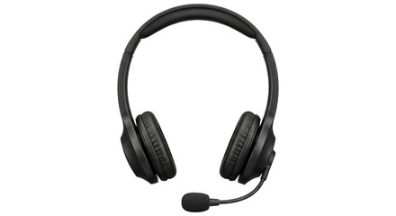Modern black over-ear headphones with a flexible microphone boom © Sapphire