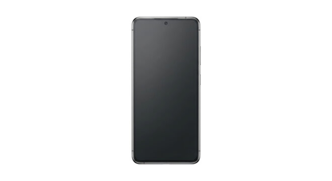Sleek modern smartphone with minimal bezels and black screen display
