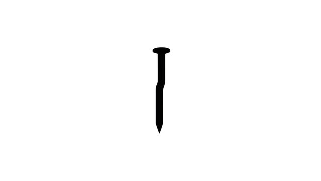 Black metal nail icon illustration isolated on transparent background