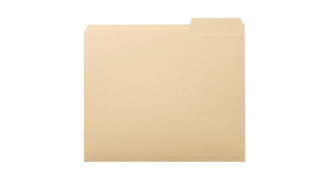 Single manila file folder with tab for organization and storage