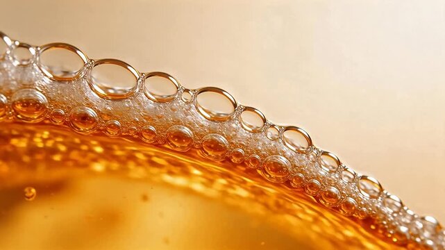 Closeup of liquid bubbles