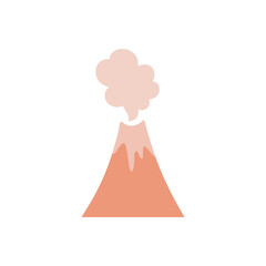 Volcano Illustration in Cute Kawaii Cartoon Style © Felipe