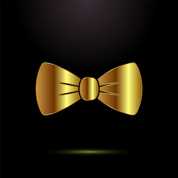 Elegant golden bow tie accessory on black background for formal events.