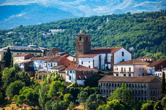 Distant view of the historic center of the town of B&eacute;jar, Salamanca, Castile and Le&oacute;n.