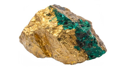 Beautiful raw malachite green jade gemstone crystal isolated on a transparent background © Ivanka