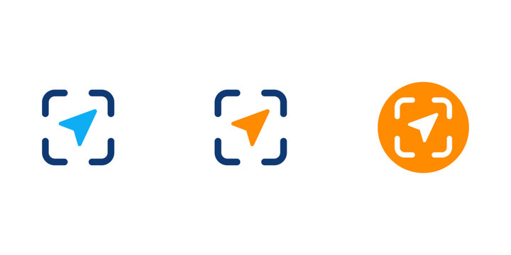 Navigation Cursor Icon Set, Outline, and solid vector icons