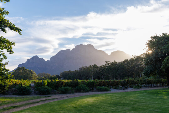 Mountain sunset landscape in South Africa