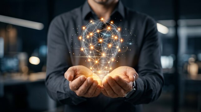 Innovative MarTech ecosystem integration solution visualized through a lightbulb network concept.