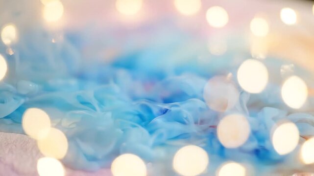 A Beautiful Transformation: The Evolution of Abstract Art with Soft Colors and Glowing Lights Captured in Two Frames