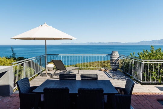 Ocean view veranda on a sunny morning