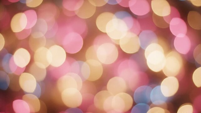 Mesmerizing Display of Bokeh Lights in Soft Focus, Creating a Dreamy Atmosphere with Vibrant Color Variations and a Festive Feel