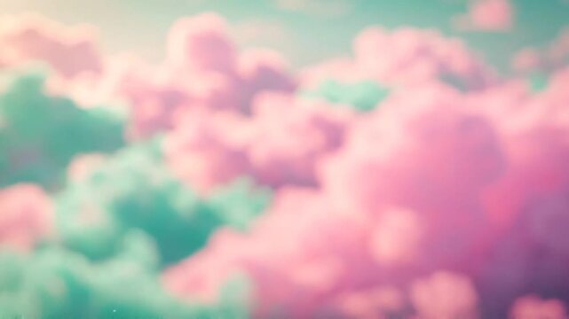 A Dreamy Sky with Soft Pastel Clouds: Immerse Yourself in a Beautiful Blend of Colors and Bokeh Effects for a Calming and Ethereal Visual Experience