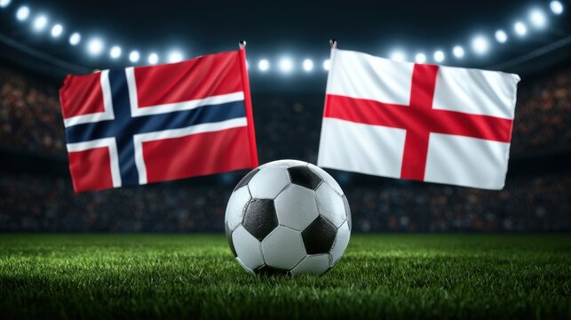 Norway vs England football concept