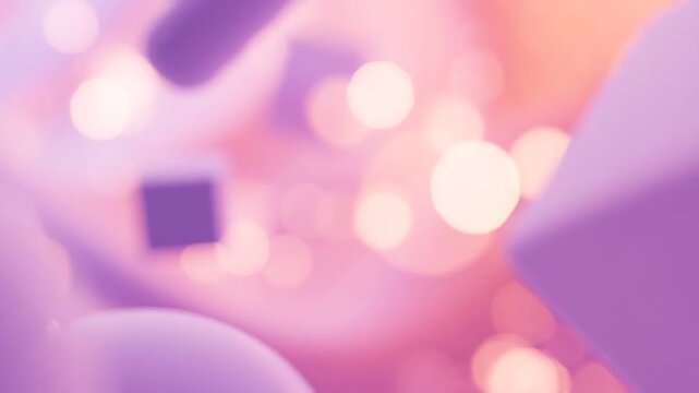 A Mesmerizing Display of Abstract Shapes and Soft Bokeh Lights in Shades of Purple and Pink, Capturing the Essence of Modern Digital Art Design