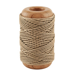 Obraz premium Ball of brown twine or string on white background