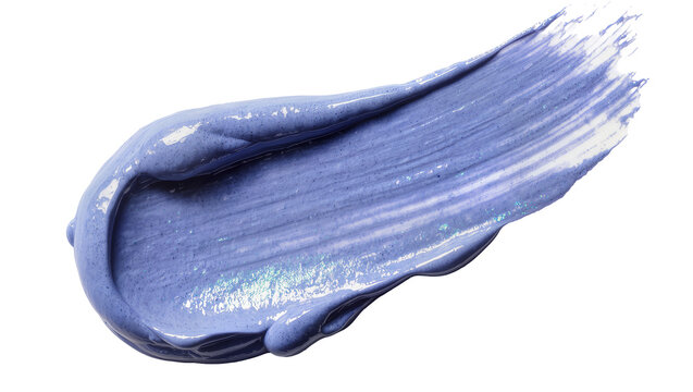Thick lavender clay mask smear with subtle glitter, isolated on transparent background