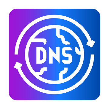 dynamic dns service black line icon. Vector isolated element.