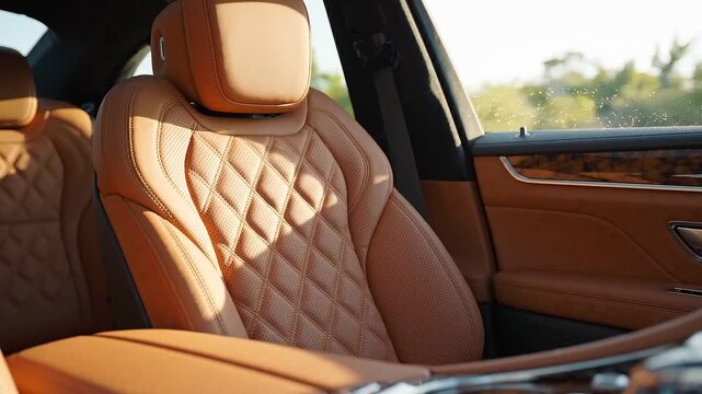 Luxurious Leather Interior Featuring Plush Seats and Sophisticated Design Elements in a Premium Vehicle Setting