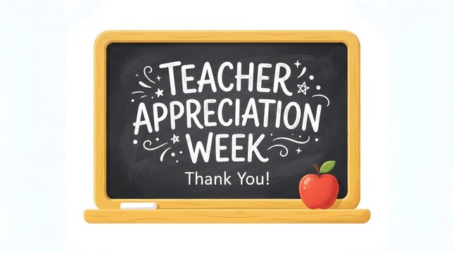 Teacher appreciation week message on chalkboard