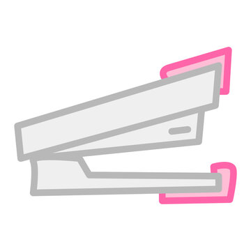 Cute pastel pink and silver mini stapler vector