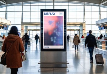 Airport Display Mockup For Advertising And Branding Design