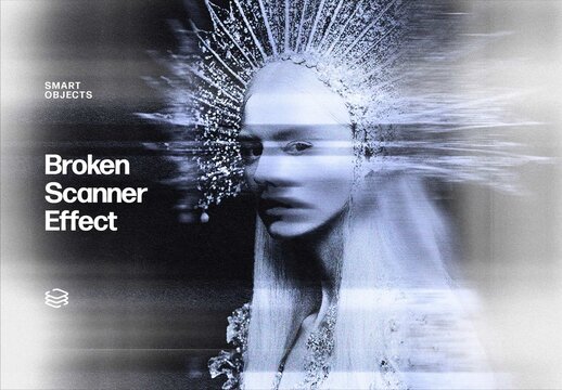 Broken Scanner Effect For Poster And Social Media Design