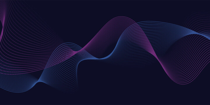  Abstract technology background with flowing lines. Dynamic waves. Vector illustration.
