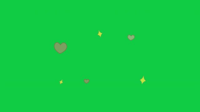 Floating Hearts and Sparkles Romantic Background Animation