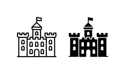 Castle Icons, Fortress Vector Graphics, Medieval Architecture Symbols, Royal Building Silhouettes © Niloy