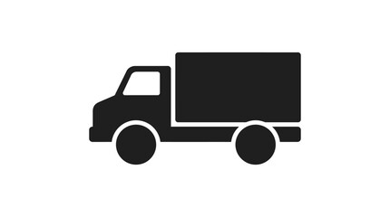Fototapeta premium Delivery Truck Silhouette Against A White Background