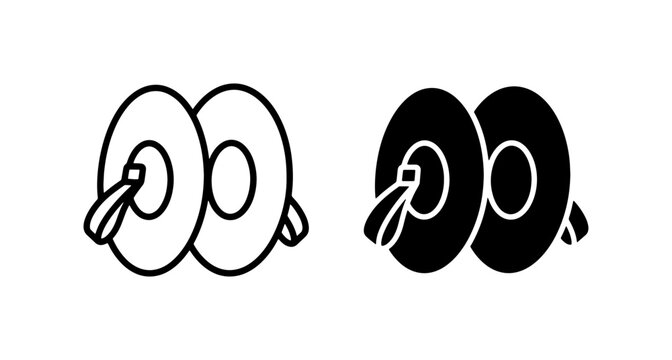 Cymbal Icons, Percussion Instrument Vector Set, Music Symbols
