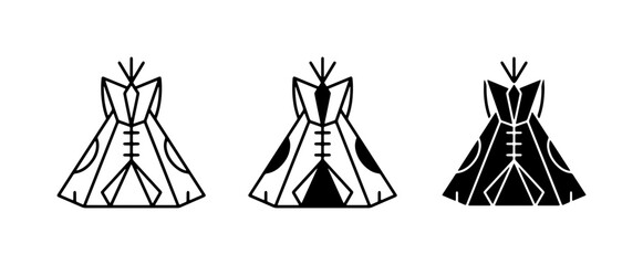 Teepee Icons Set, Native American Dwelling Vector Graphics © Riad