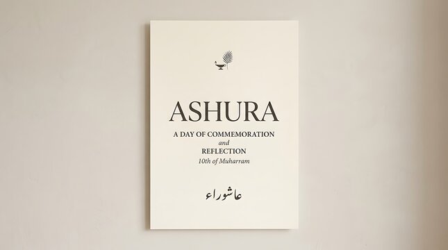 A simple poster with a soft cream backdrop and the exquisite serif "Ashura"