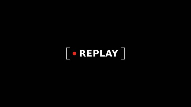 Digital replay indicator symbol on a black background screen.
