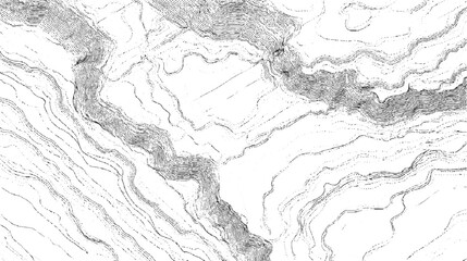 Topographic map contour lines depicting mountainous terrain and river valley topography elevation © Towhidul