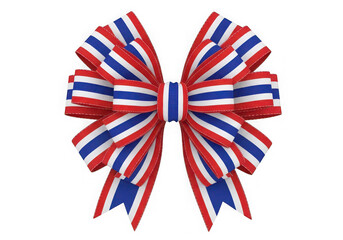 Fototapeta premium Large patriotic ribbon bow isolated on transparent base