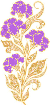 Floral Batik Motif Decorative Illustration
