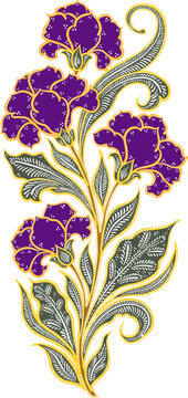 Floral Batik Motif Decorative Illustration